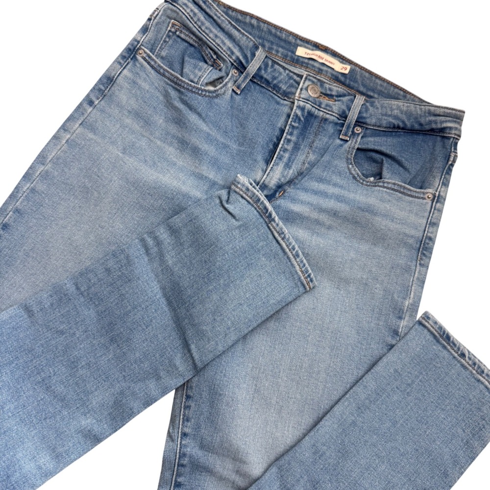 Levis 721 High Rise Skinny Jeans Womens 29 Medium Wash Blue Denim Pants